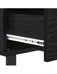 Tavolino da salotto con cassetto Rovere nero 55 x 55 x 36.5 cm 2