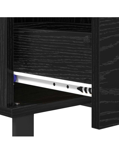 Tavolino da salotto con cassetto Rovere nero 55 x 55 x 36.5 cm