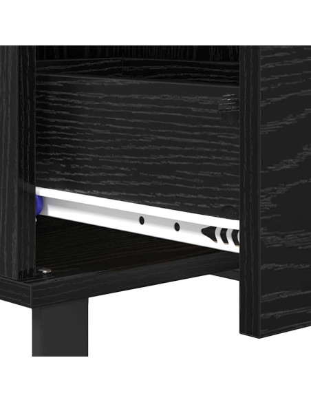 Tavolino da salotto con cassetto Rovere nero 55 x 55 x 36.5 cm