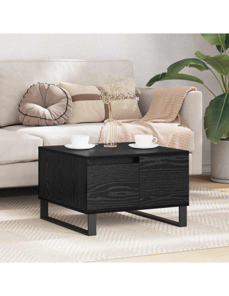 Tavolino da salotto con cassetto Rovere nero 55 x 55 x 36.5 cm