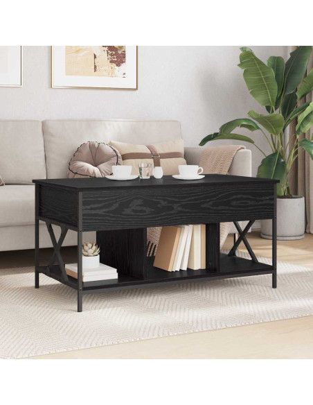 Tavolino da salotto Rovere nero 100 x 55 x 50 cm