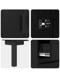 Credenza Rovere nero 69.5 x 34 x 90 cm Legno multistrato 2