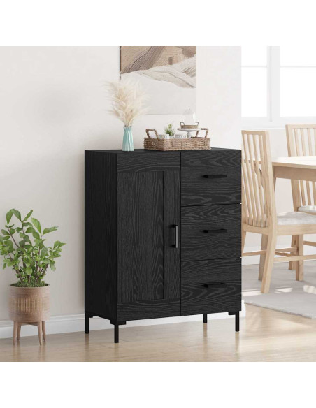 Credenza Rovere nero 69.5 x 34 x 90 cm Legno multistrato