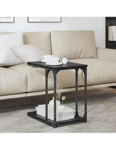 Tavolo laterale Rovere nero 50 x 35 x 52 cm Legno multistrato