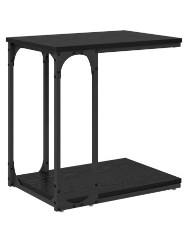 Tavolo laterale Rovere nero 50 x 35 x 52 cm Legno multistrato