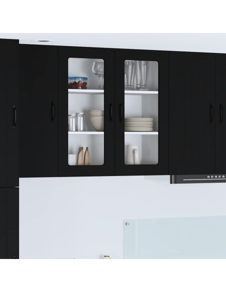 Pensile cucina Nero 80 x 31 x 80 cm Legno multistrato