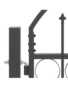 Cancello da Giardino con Parte Superiore Arcuata Grigio 2