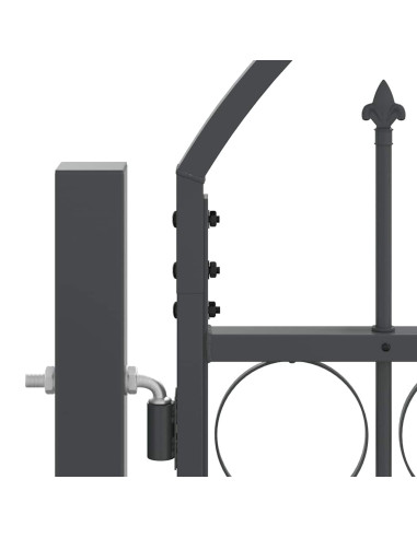 Cancello da Giardino con Parte Superiore Arcuata Grigio