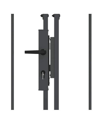 Cancello da Giardino con Parte Superiore Arcuata Grigio