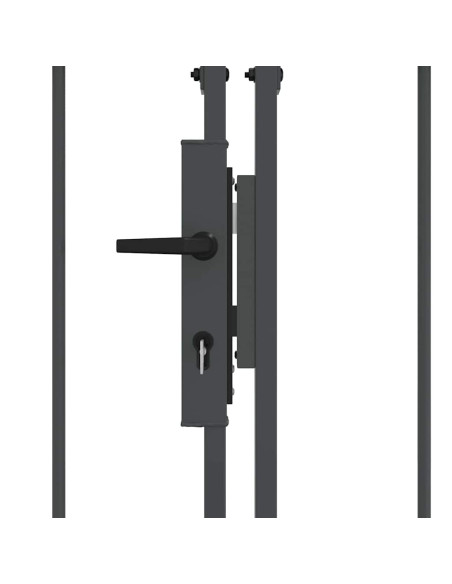 Cancello da Giardino con Parte Superiore Arcuata Grigio