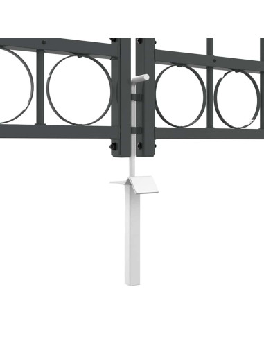 Cancello da Giardino con Parte Superiore Arcuata Grigio