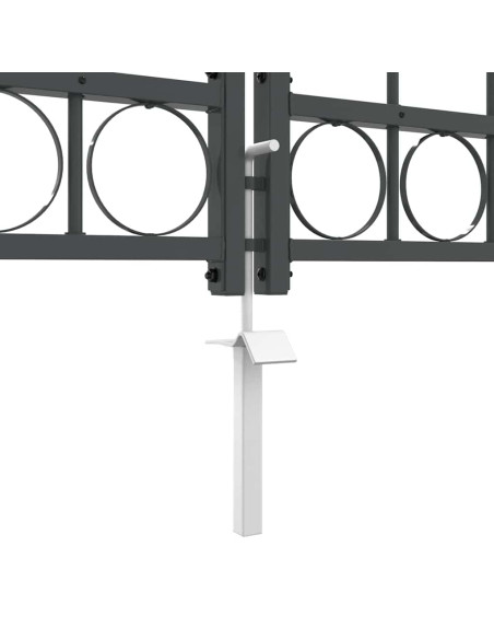 Cancello da Giardino con Parte Superiore Arcuata Grigio