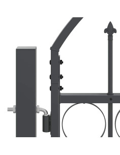 Cancello da Giardino con Parte Superiore Arcuata Grigio 2