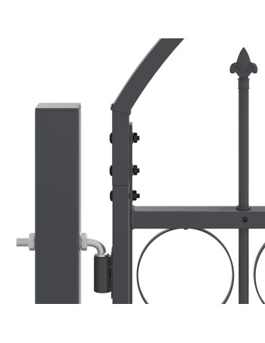 Cancello da Giardino con Parte Superiore Arcuata Grigio