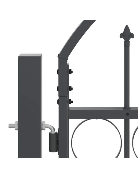 Cancello da Giardino con Parte Superiore Arcuata Grigio