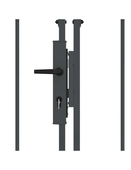 Cancello da Giardino con Parte Superiore Arcuata Grigio