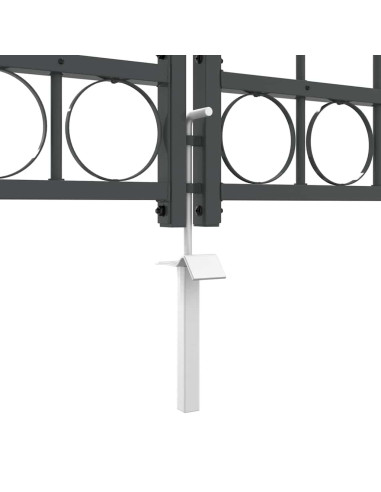 Cancello da Giardino con Parte Superiore Arcuata Grigio