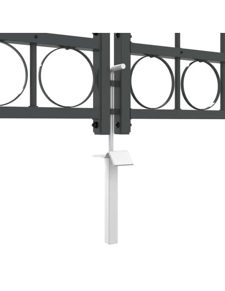 Cancello da Giardino con Parte Superiore Arcuata Grigio