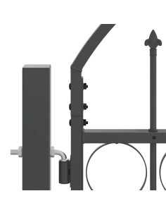 Cancello da Giardino con Parte Superiore Arcuata Grigio 2