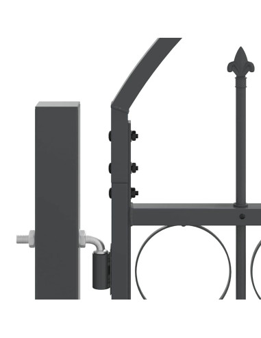 Cancello da Giardino con Parte Superiore Arcuata Grigio