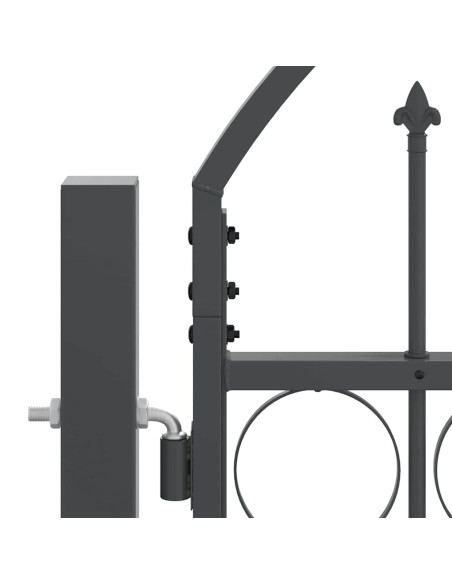 Cancello da Giardino con Parte Superiore Arcuata Grigio