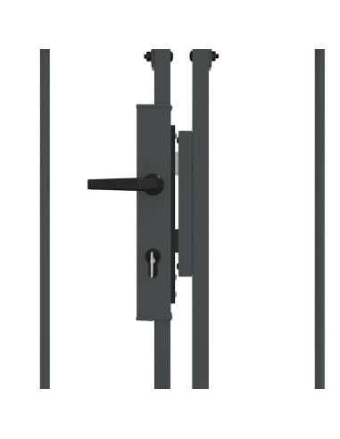 Cancello da Giardino con Parte Superiore Arcuata Grigio