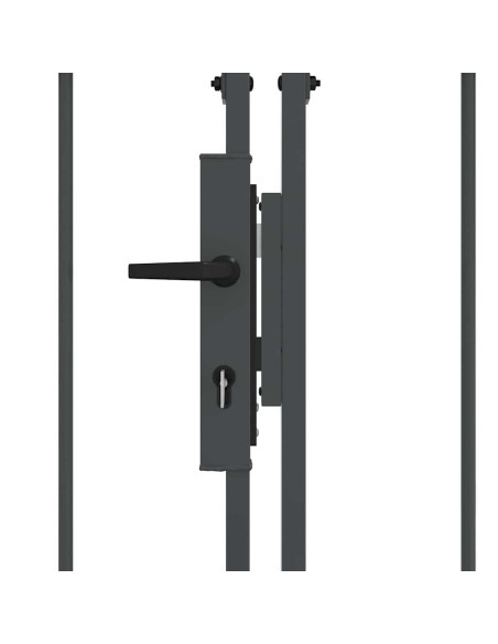 Cancello da Giardino con Parte Superiore Arcuata Grigio