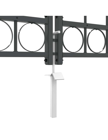 Cancello da Giardino con Parte Superiore Arcuata Grigio