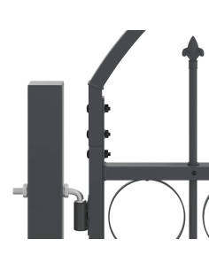 Cancello da Giardino con Parte Superiore Arcuata Grigio 2