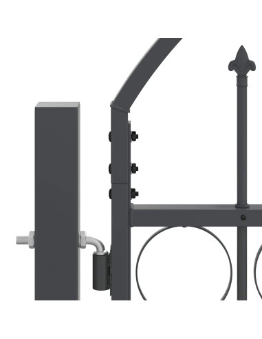 Cancello da Giardino con Parte Superiore Arcuata Grigio