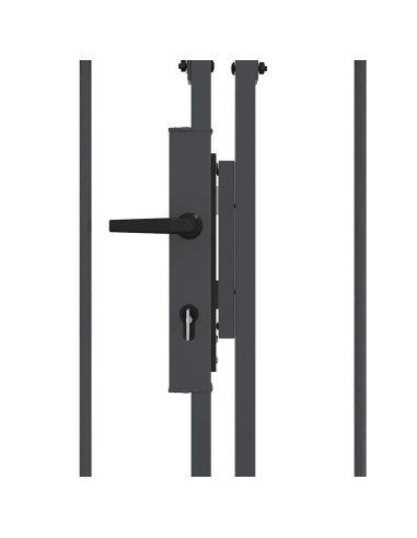 Cancello da Giardino con Parte Superiore Arcuata Grigio