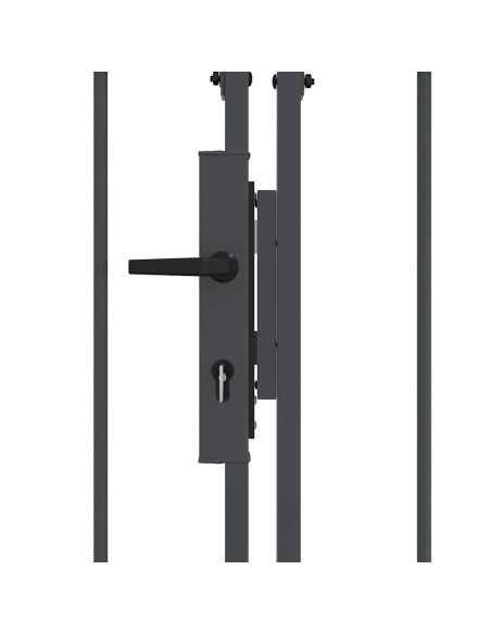 Cancello da Giardino con Parte Superiore Arcuata Grigio