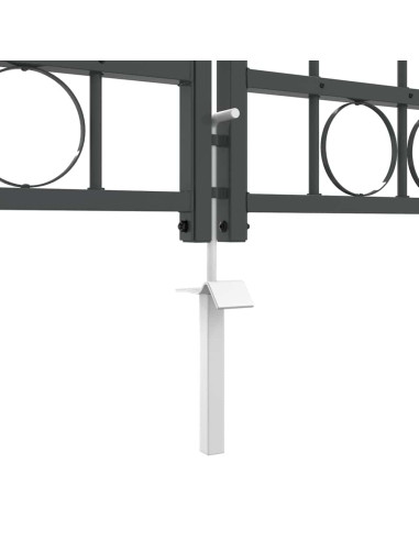 Cancello da Giardino con Parte Superiore Arcuata Grigio