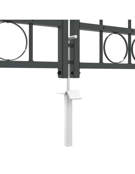 Cancello da Giardino con Parte Superiore Arcuata Grigio