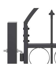 Cancello da Giardino con Parte Superiore Arcuata Grigio 2