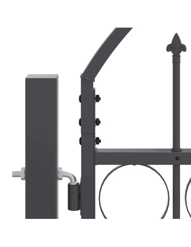 Cancello da Giardino con Parte Superiore Arcuata Grigio