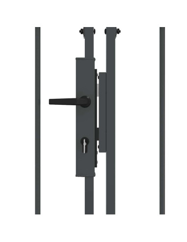 Cancello da Giardino con Parte Superiore Arcuata Grigio