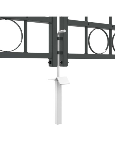 Cancello da Giardino con Parte Superiore Arcuata Grigio