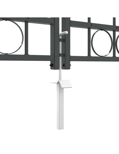 Cancello da Giardino con Parte Superiore Arcuata Grigio