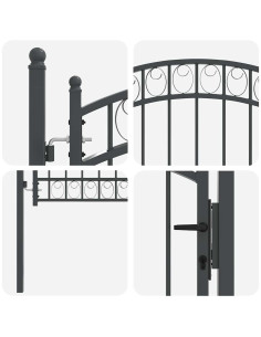 Cancello per recinzione con blocco Grigio 100 x 100 cm 2