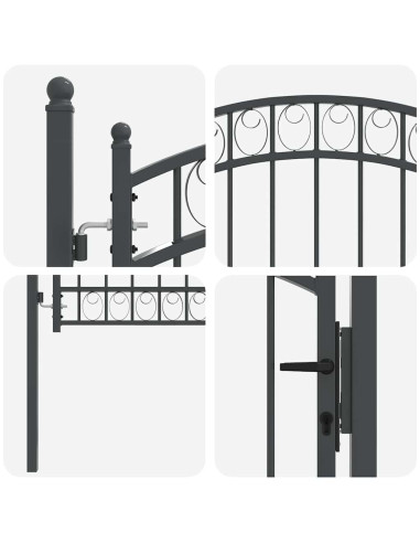 Cancello per recinzione con blocco Grigio 100 x 100 cm