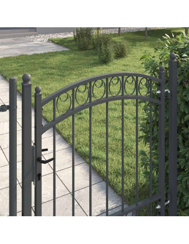 Cancello per recinzione con blocco Grigio 125 x 100 cm