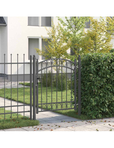 Cancello per recinzione con blocco Grigio 125 x 100 cm