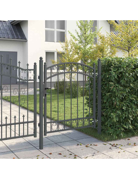 Cancello per recinzione con blocco Grigio 125 x 100 cm