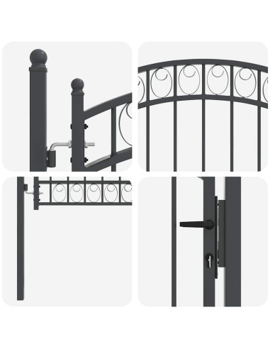 Cancello per recinzione con blocco Grigio 150 x 100 cm