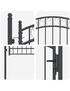 Cancello per recinzione con blocco Grigio 170 x 100 cm 2