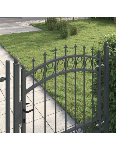 Cancello della recinzione con punte Grigio 100 x 100 cm