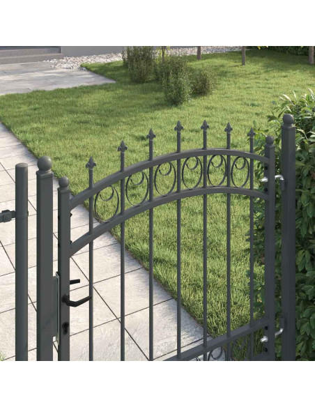 Cancello della recinzione con punte Grigio 100 x 100 cm