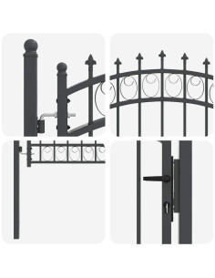 Cancello della recinzione con punte Grigio 150 x 100 cm 2