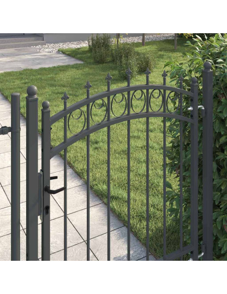 Cancello della recinzione con punte Grigio 150 x 100 cm